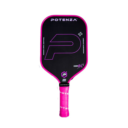 Potenza Pickleball P+ PowerSpin Carbon COREx3 Pickleball Paddle | Neon Pink