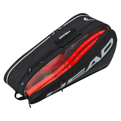 Tour Racquet Bag M 6 Pack Black and White