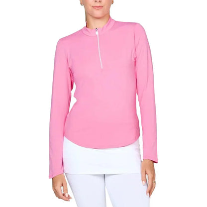 Women's UV Long Sleeve Tennis Top-Apparel-Sofibella-2620-S25-Rose-Tennis Express