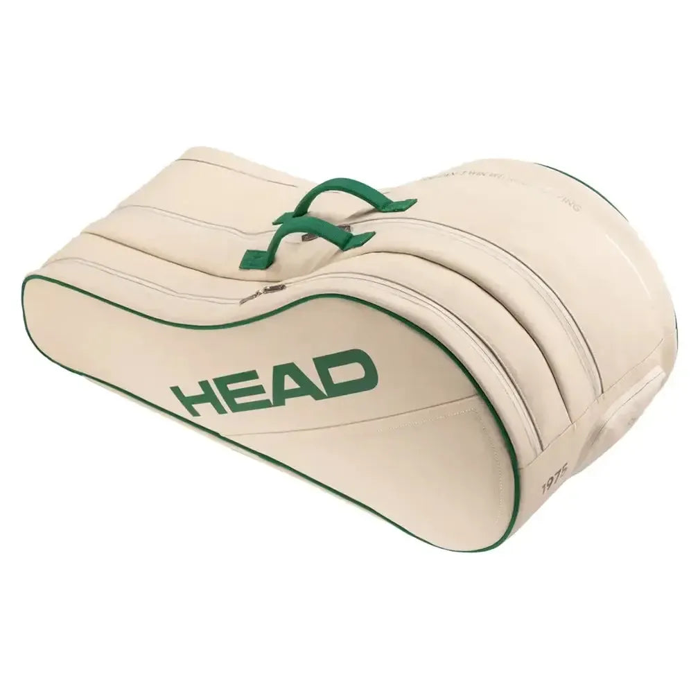 Arthur Ashe Tennis Racquet Bag L Off White and Green-Bags-Head-262055WHGE-1-Tennis Express
