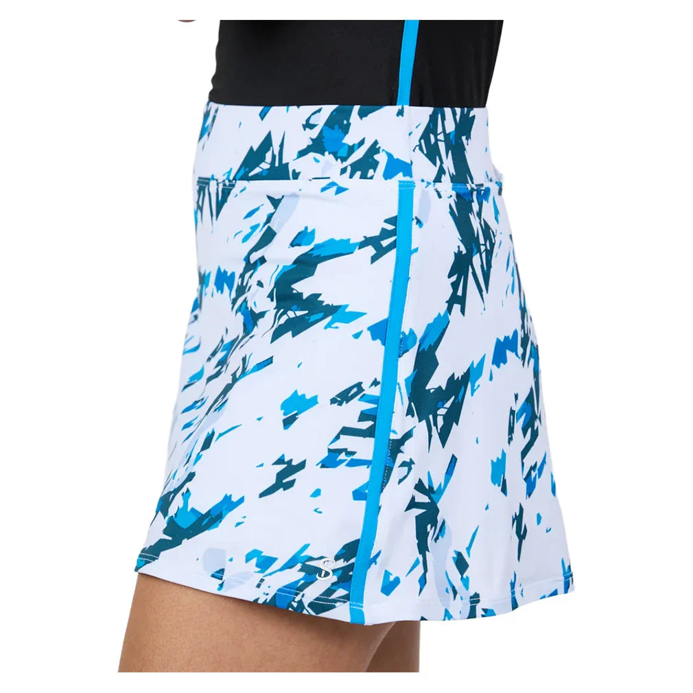 Women's Electric Blue 14 Inch Tennis Skort Crystal Glow