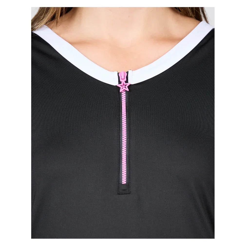 Women's Pinkology Tennis Dress Black and Super Pink