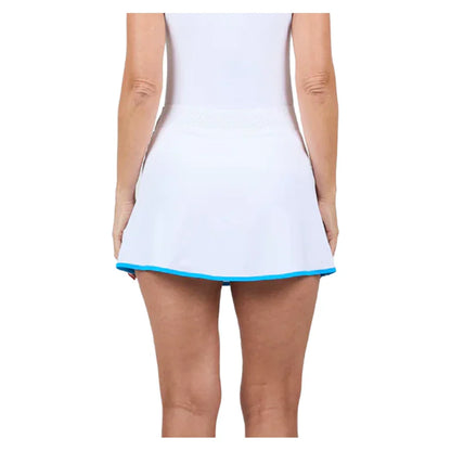 Women's Electric Whites 13 Inch Tennis Skort White and Electric Blue