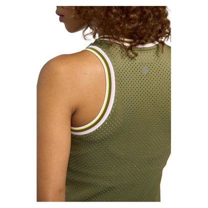 Women's Varsity Tennis Tank Avocado and Multicolor