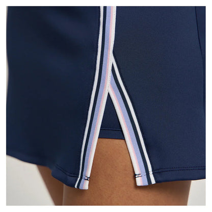 Women's 13 Inch Uprise Tennis Skort Dark Navy and Multicolor