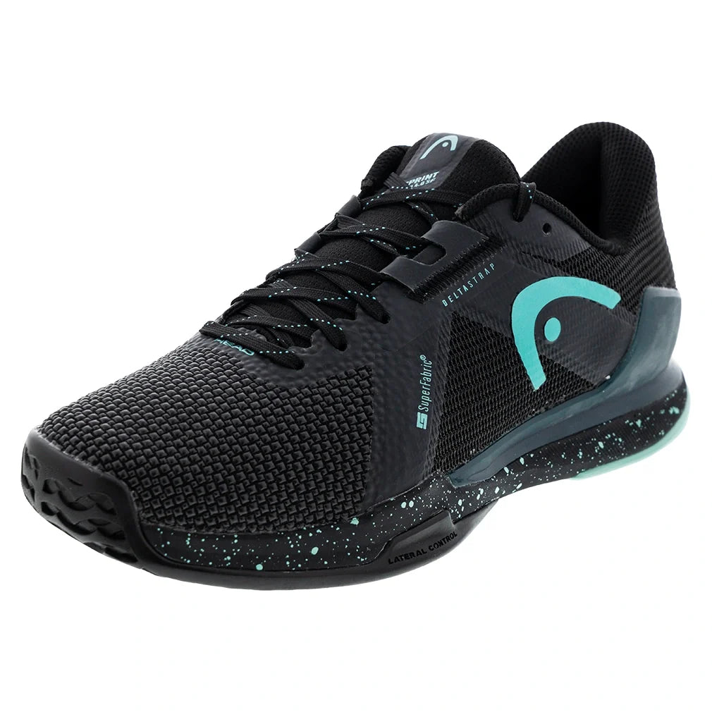 Men's Sprint Pro 4.0 SF Tennis Shoes Black and Teal-Footwear-Head-Black/Teal-7, [current_file_name-Tennis Express