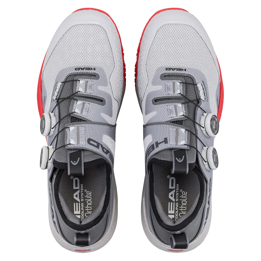 Men's Motion Pro BOA Pickleball Shoes Light Grey and Red