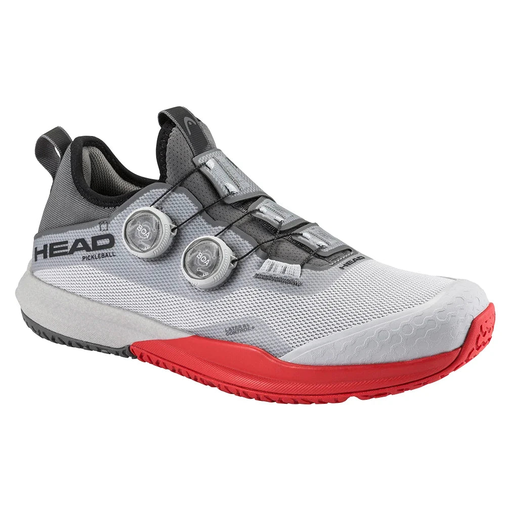 Men's Motion Pro BOA Pickleball Shoes Light Grey and Red