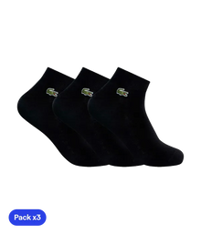 Socks Lacoste Cortos Negro (Pack x3)