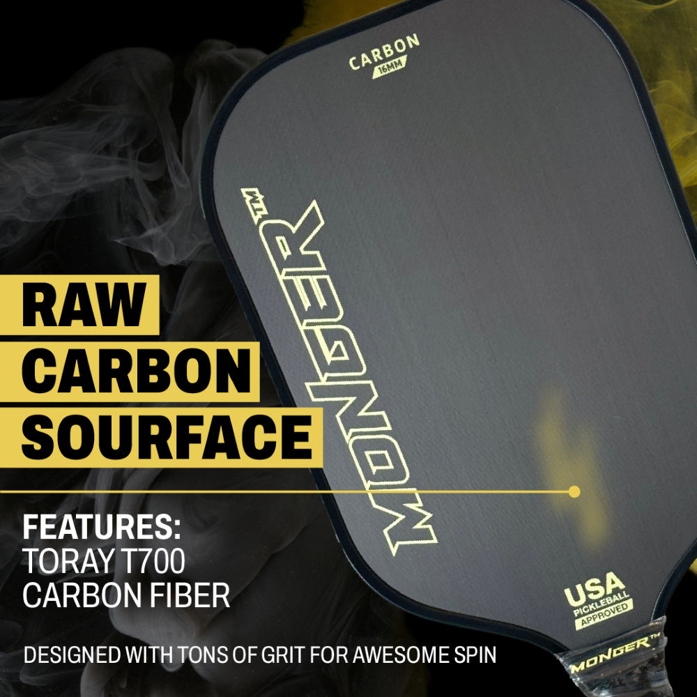 PickleballMonger Pickleball Carbon Power Pro Gen 2 Pickleball Paddle | Gold