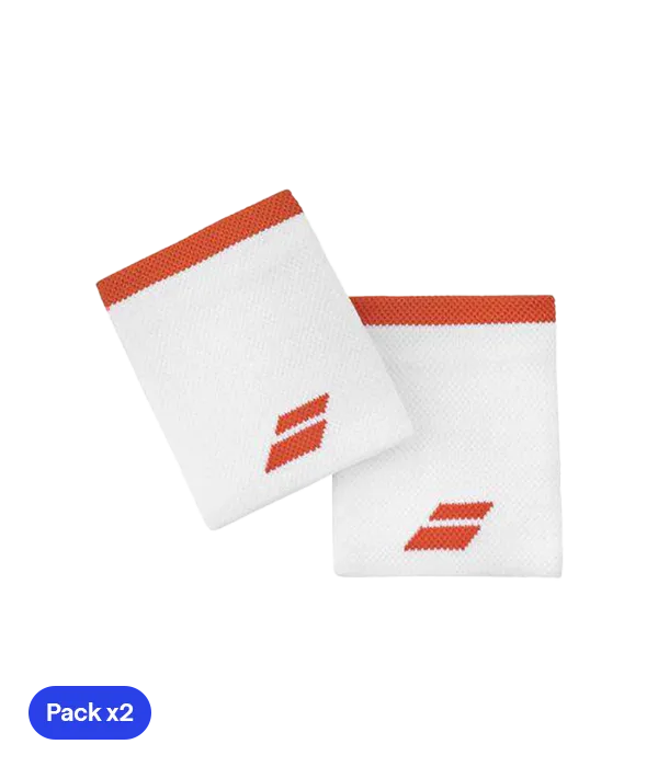 Wristband Babolat Yumbo mediana (Pack x 2) Blanco/Rojo