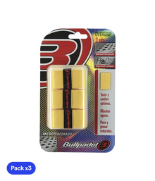 Overgrips Bullpadel GB1201 Comfort/Absorbent Amarillo (Pack x3)