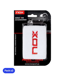 Wristband NOX Blanco/Rojo (Pack x2)