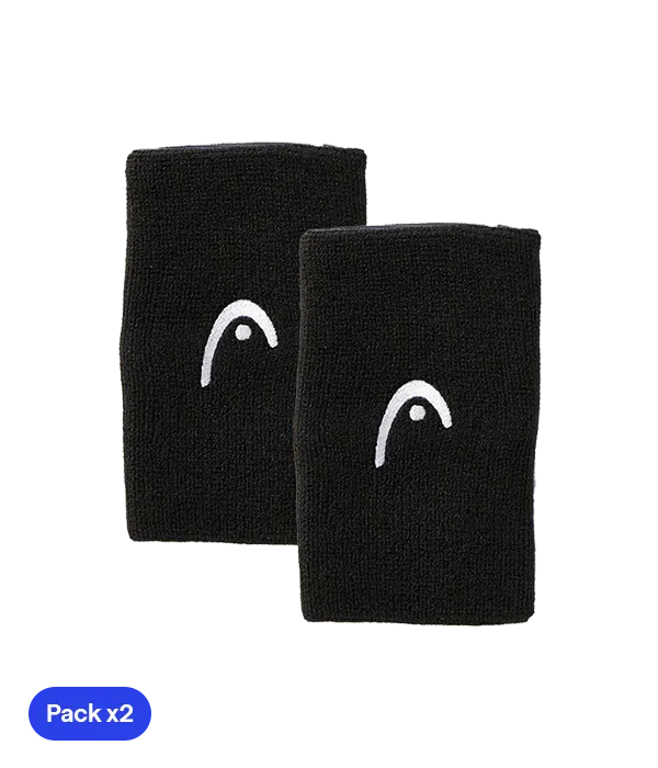 Wristband Largas HEAD Negro (Pack x2)