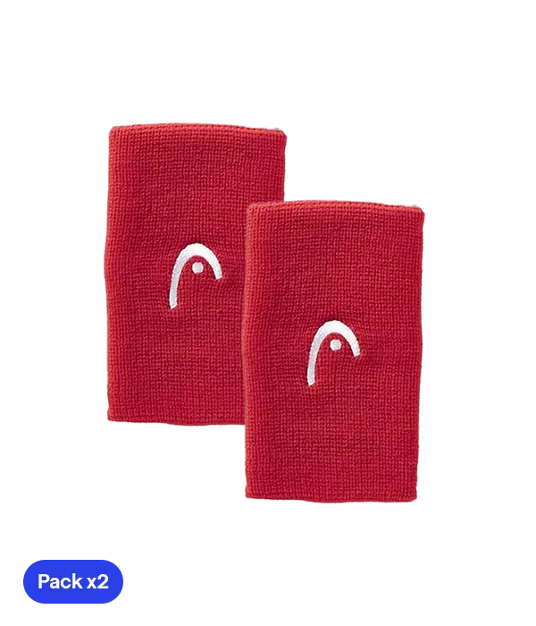 Wristband Largas HEAD Rojo (Pack x2)