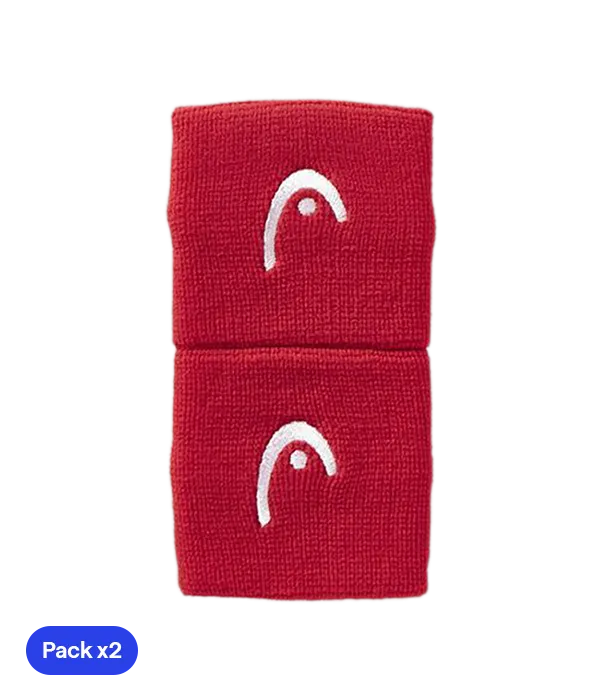 Wristband Cortas HEAD Rojo (Pack x2)