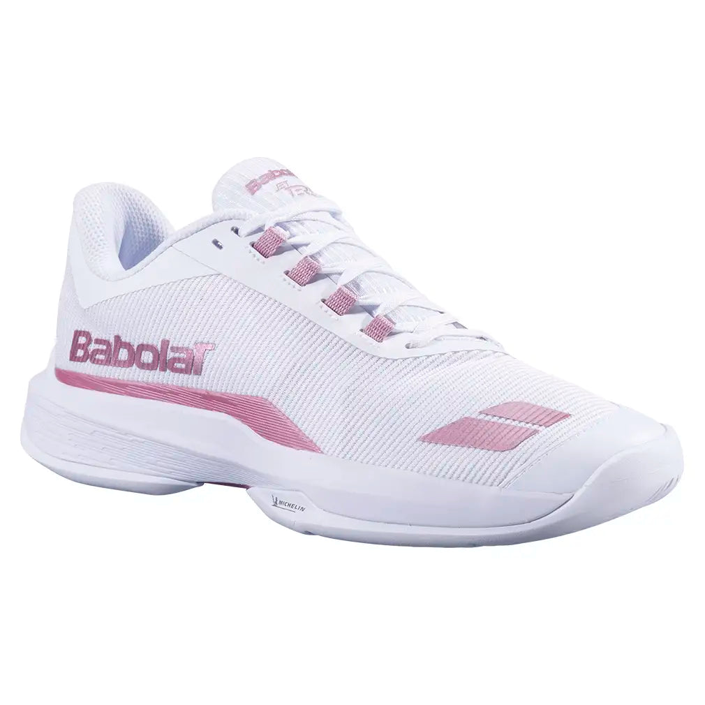 Women's Jet Tere 2 All Court Tennis Shoes White and Gold Pink-Footwear-Babolat-White and Gold Pink-5.5, [current_file_name-Tennis Express