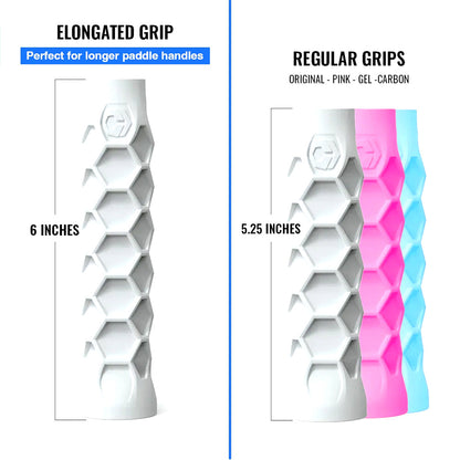 Hesacore Pickleball Elongated Grip - 6 Inches Long - Regular Feel - White