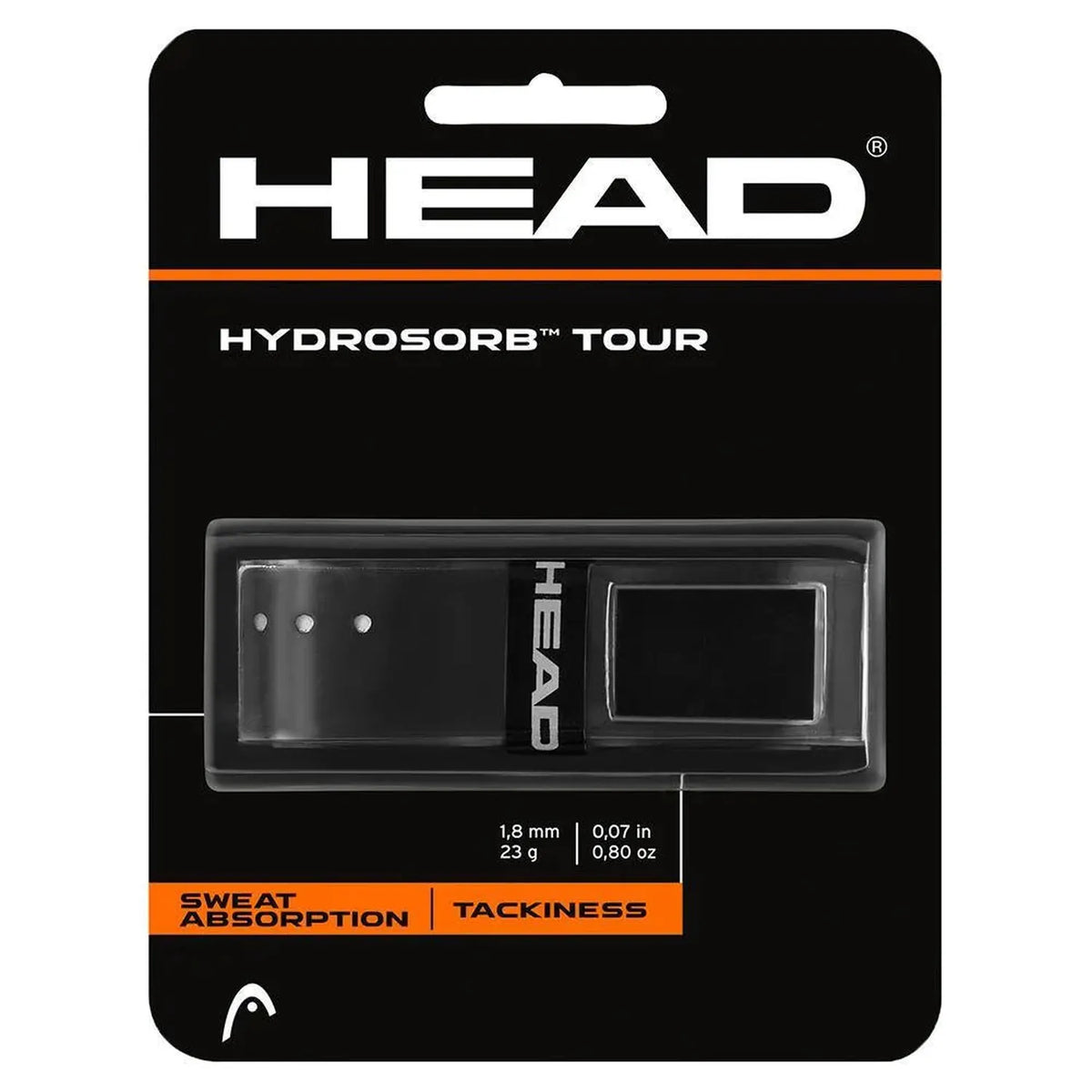 Hydrosorb Tour Replacement Tennis Grip-Accessories-Head-32769-BLACK-L-Tennis Express