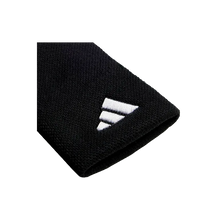 Wristband Adidas Largas Negro Logo Pequeño 2025 (Pack x2)
