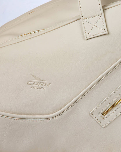 Cork Padel Leather Thermobag White