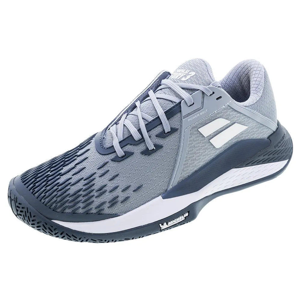 Men's Propulse Fury 3 Tennis Shoes Grey and White-Footwear-Babolat-3A0S25B208-3035S25_53ddc5d9-3fdb-4724-b025-16a883474de9-Tennis Express
