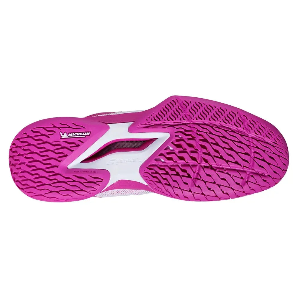 Womens Jet Tere 2 All Court Tennis Shoes White and Fandango Pink