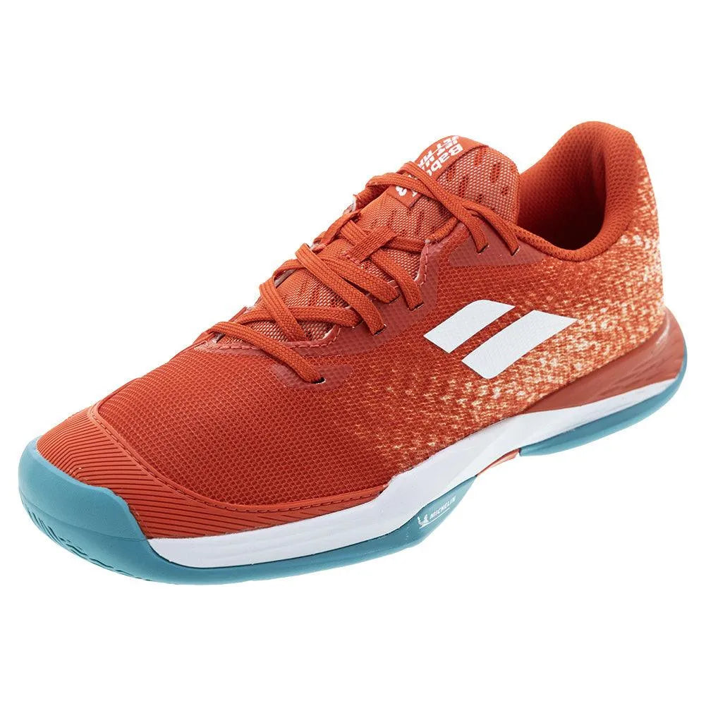 Juniors' Jet Mach 3 Tennis Shoes Fiesta Red-Footwear-Babolat-3KJ3S25A883-5061S25-Tennis Express