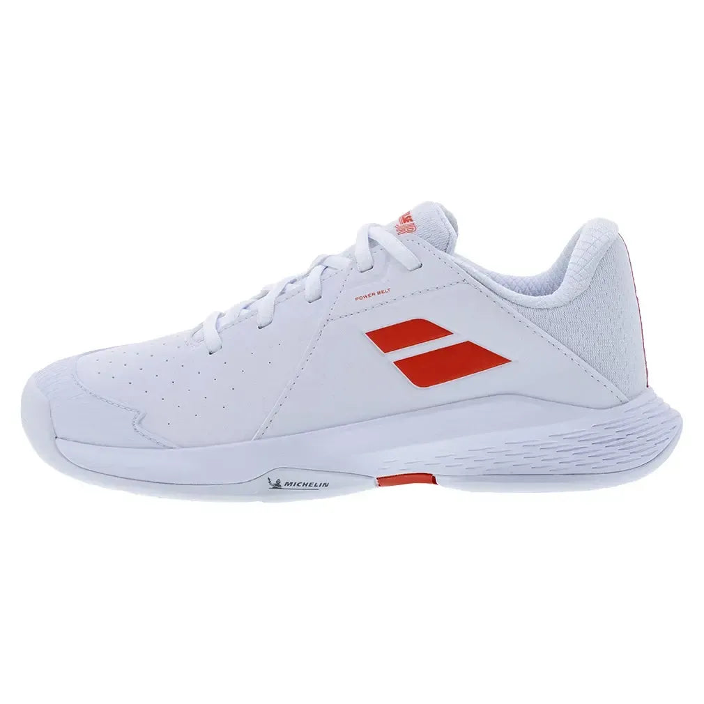 Juniors' Propulse 3 Tennis Shoes White and Coral