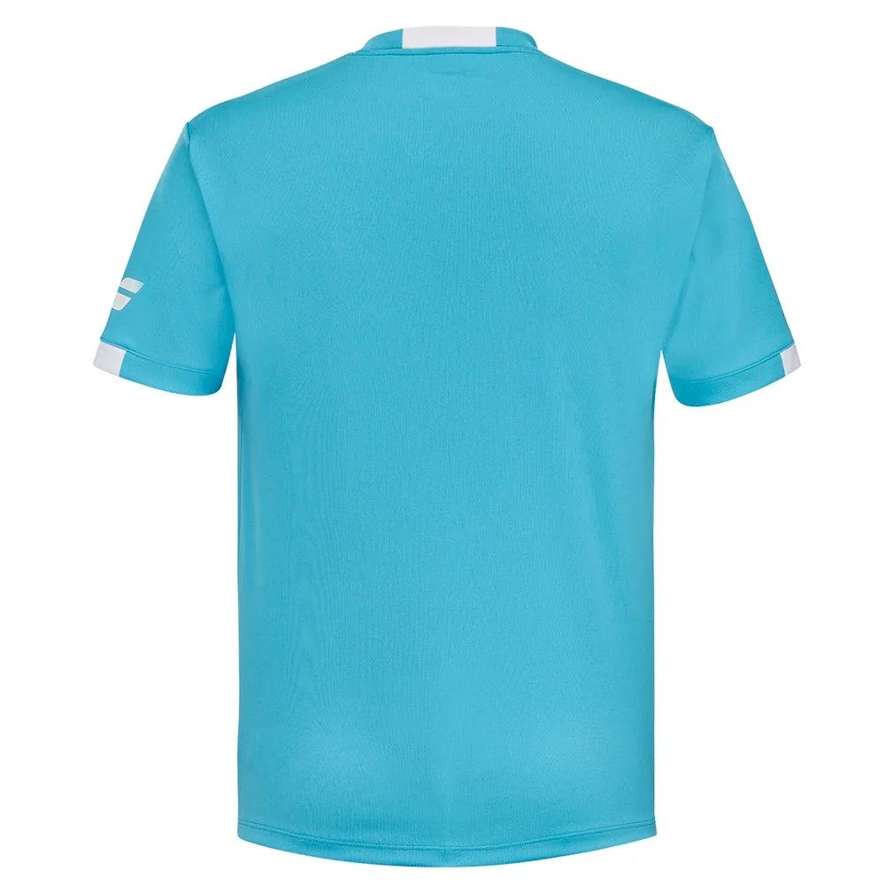 Men's Crew Neck Tennis Top Cyan Blue