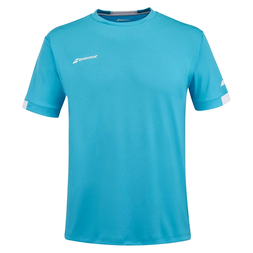 Men's Crew Neck Tennis Top Cyan Blue