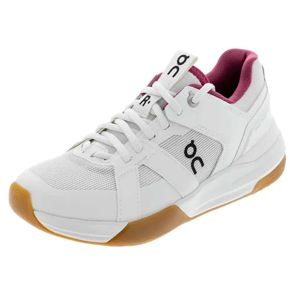 Women's THE ROGER Clubhouse Pro Tennis Shoes Ivory and Grenadine-Footwear-On-3WD30054038-F25copy-Tennis Express