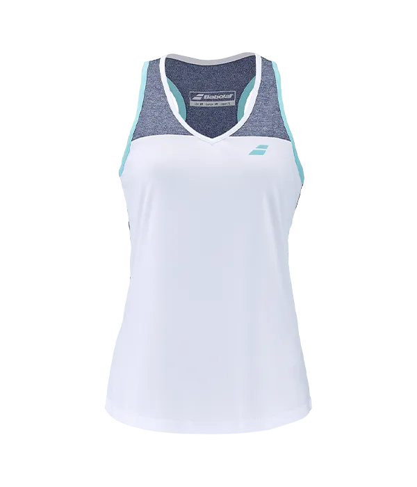 Camiseta Babolat Play Tank Top Mujer Blanco/Gris