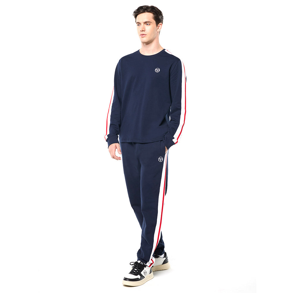 Sergio Tacchini Macchina Long Sleeve T - Shirt - Maritime Blue