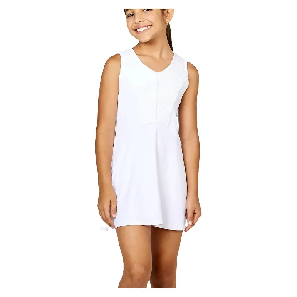 Girls' Tennis Dress White-Apparel-Sofibella-4044EQU-WHT-Tennis Express