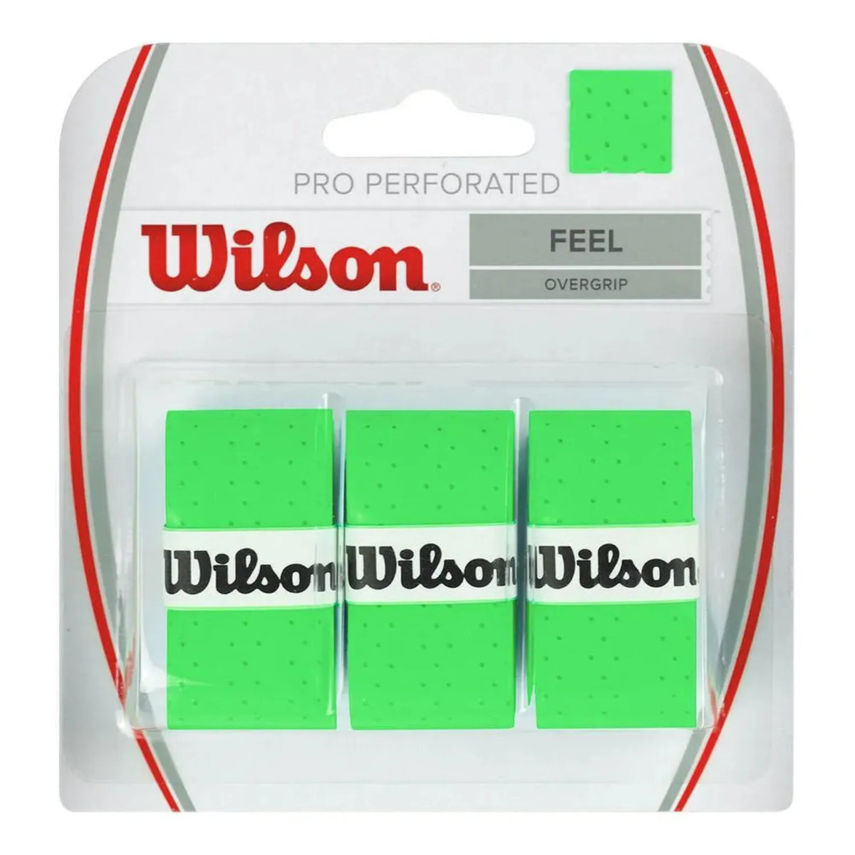 Pro Overgrip Perforated 3 Pack-Accessories-Wilson-45180-GREEN-L-Tennis Express