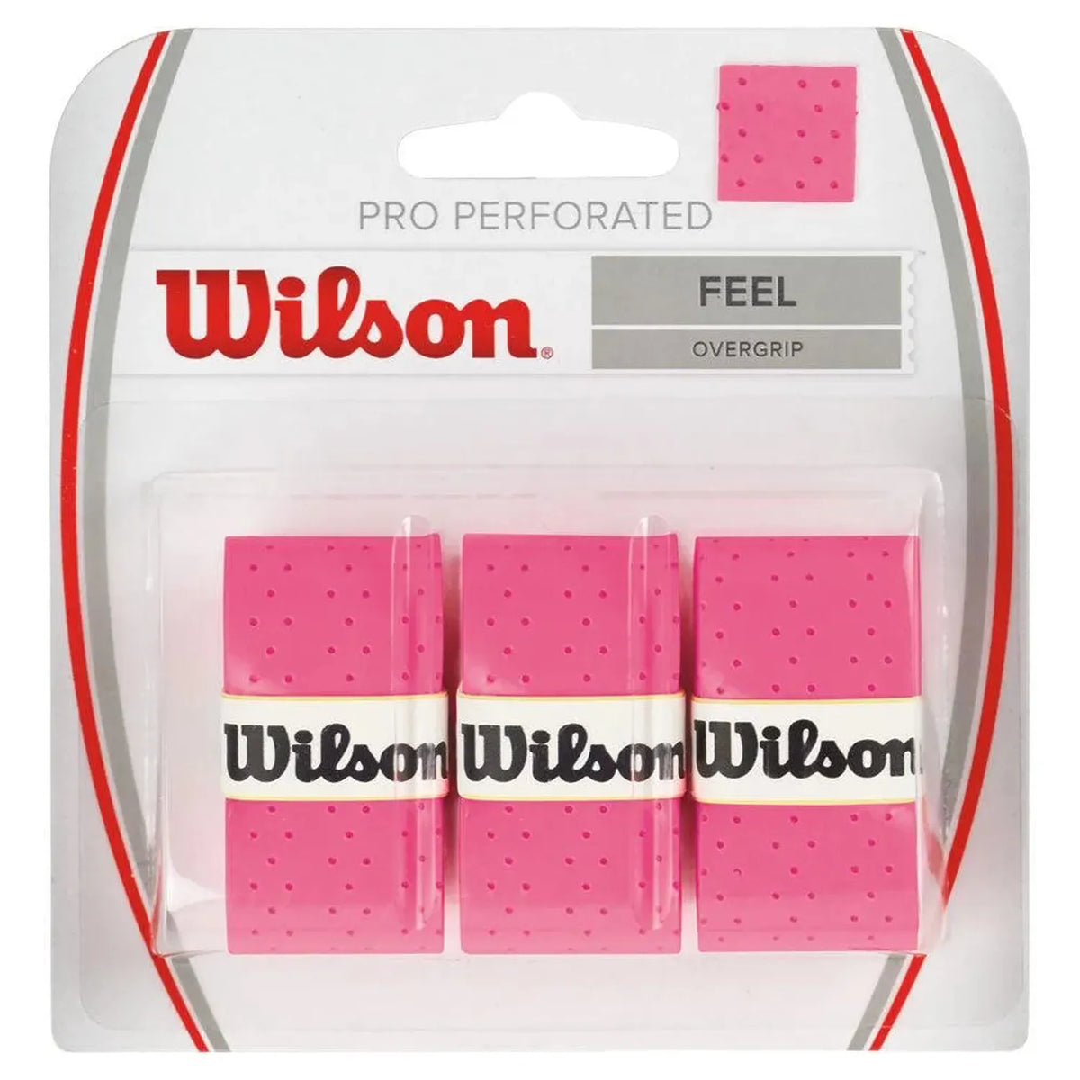 Pro Overgrip Perforated 3 Pack-Accessories-Wilson-45180-PINK-L-Tennis Express