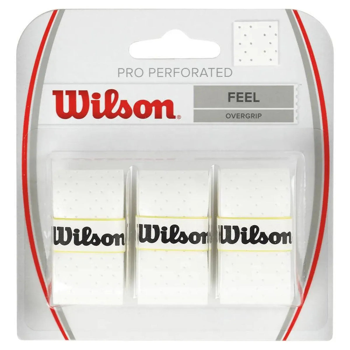 Pro Overgrip Perforated 3 Pack-Accessories-Wilson-45180-WHITE-L-Tennis Express
