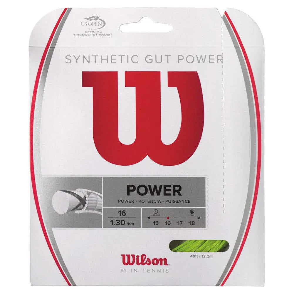 Synthetic Gut Power Tennis String-Strings-Wilson-45239-LIME-L-Tennis Express