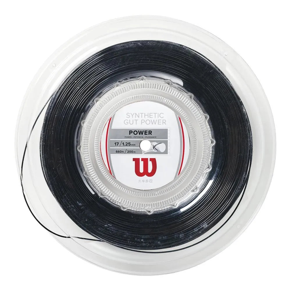 Synthetic Gut Power Tennis String Reel-Strings-Wilson-45241-BLACK-L-Tennis Express
