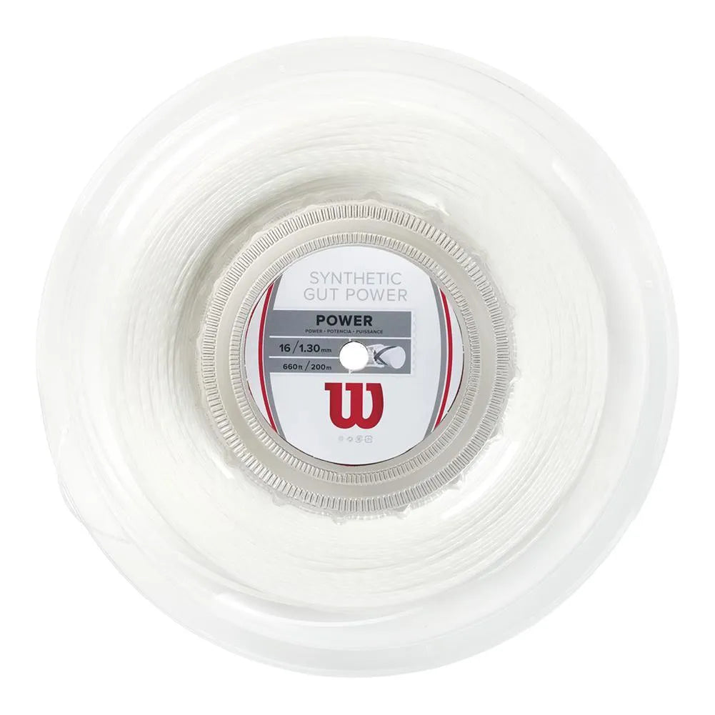 Synthetic Gut Power Tennis String Reel-Strings-Wilson-45241-WHITE-L-Tennis Express