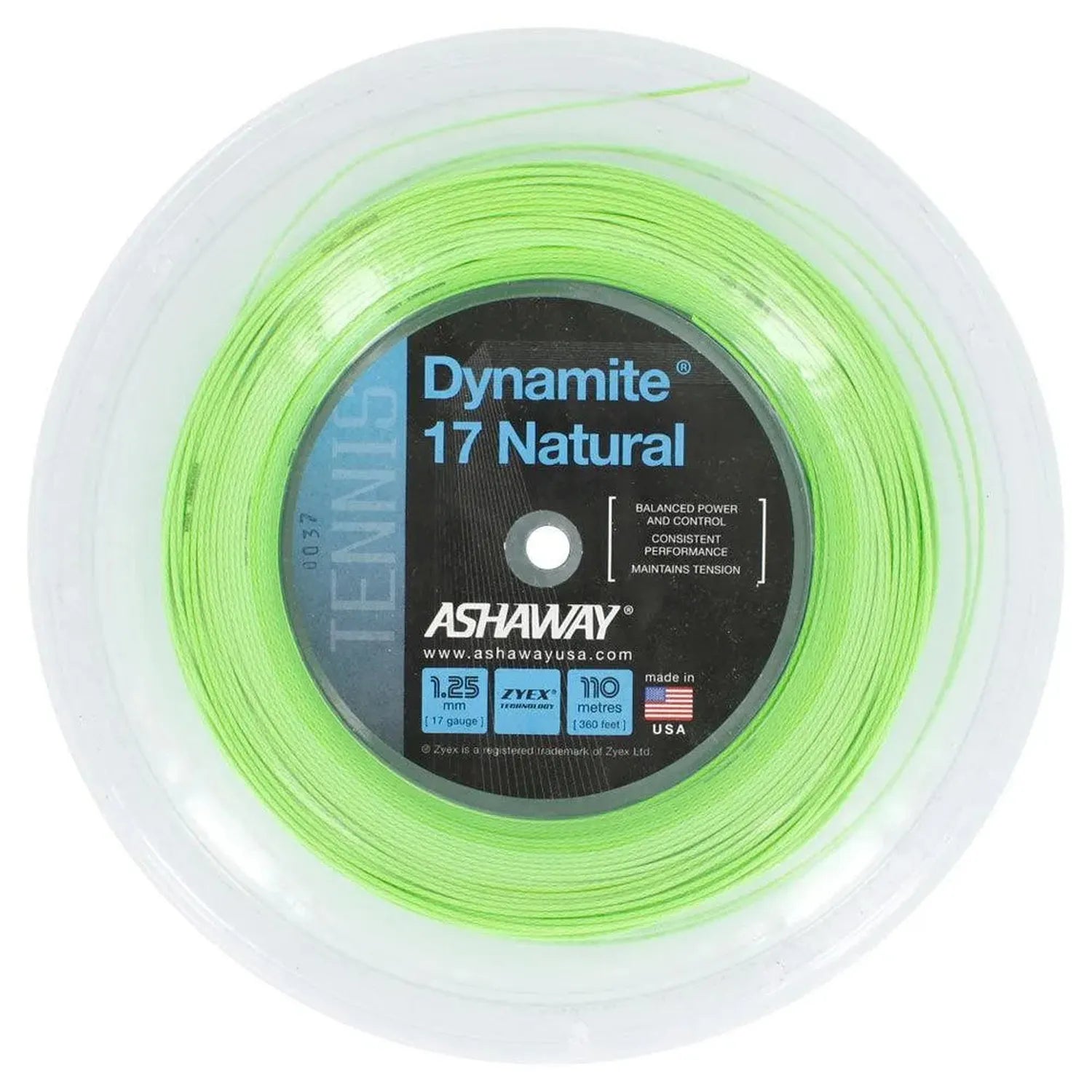 Dynamite 17 Natural Reel Tennis String Optic Green-Strings-Ashaway-45849-DEFAULT-L-Tennis Express