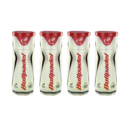 Bullpadel Padel Balls Premium Pro | 4x Can Bundle