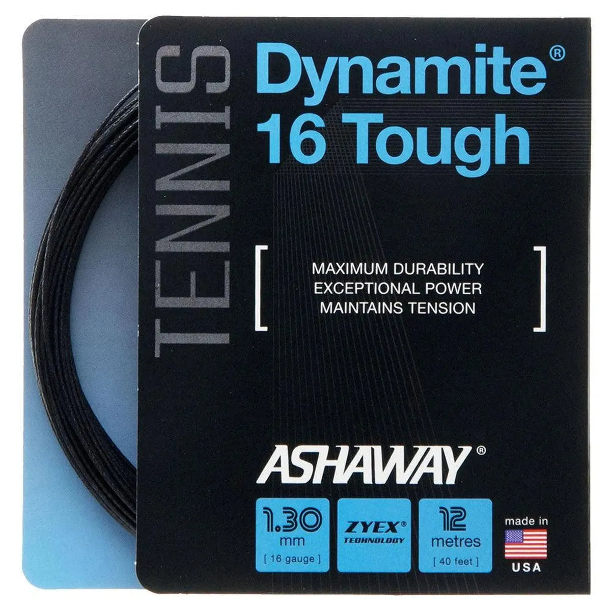 Dynamite 16G Tough Tennis String Black-Strings-Ashaway-47247-DEFAULT-L-Tennis Express