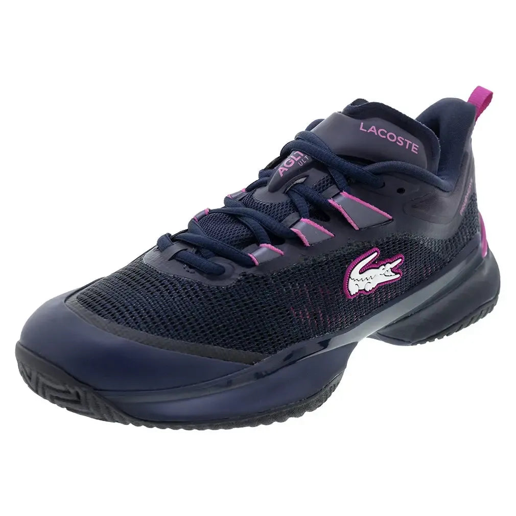 Women's AG-LT23 Ultra Tennis Shoes Navy and Pink-Footwear-Lacoste-49SFA0092-05CS2501_copy-Tennis Express