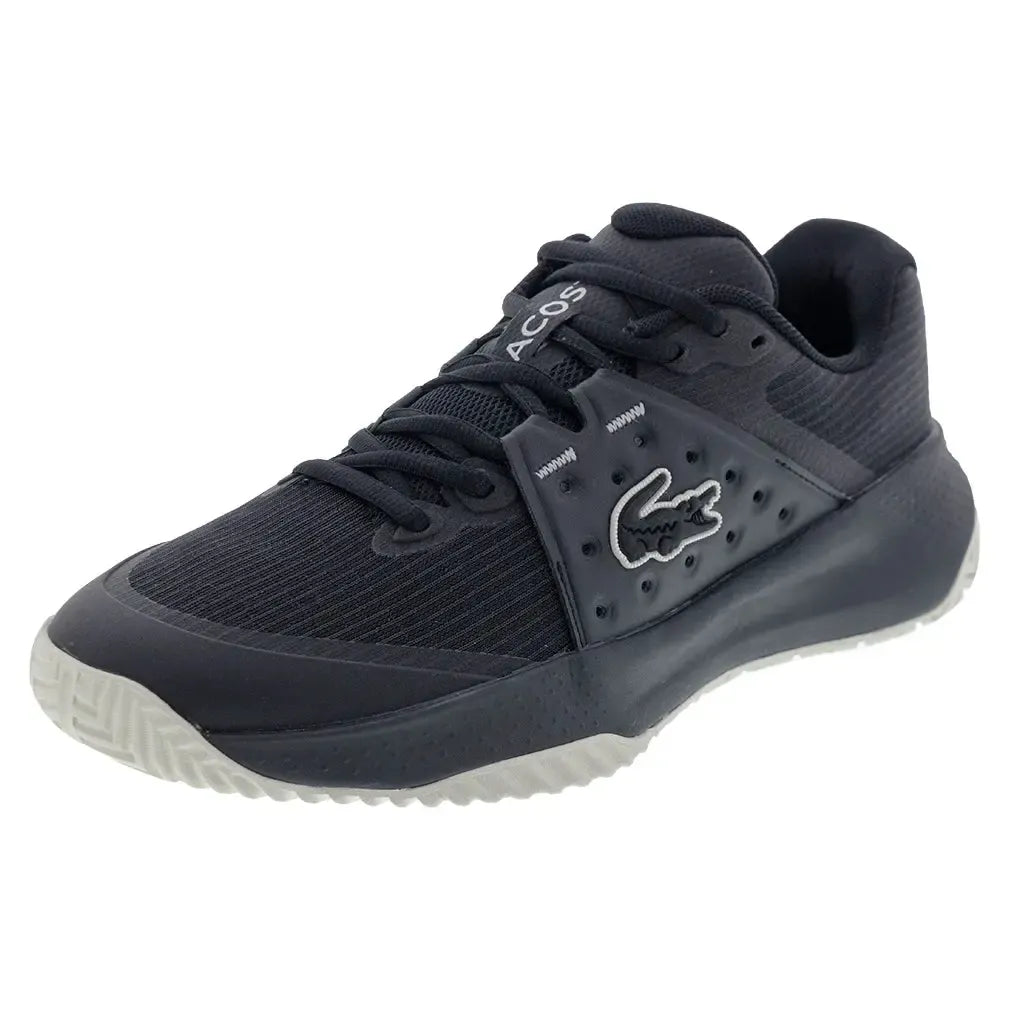 Men's Power Serve Tennis Shoes Black and Off White-Footwear-Lacoste-50SMA0147-454F25-Tennis Express