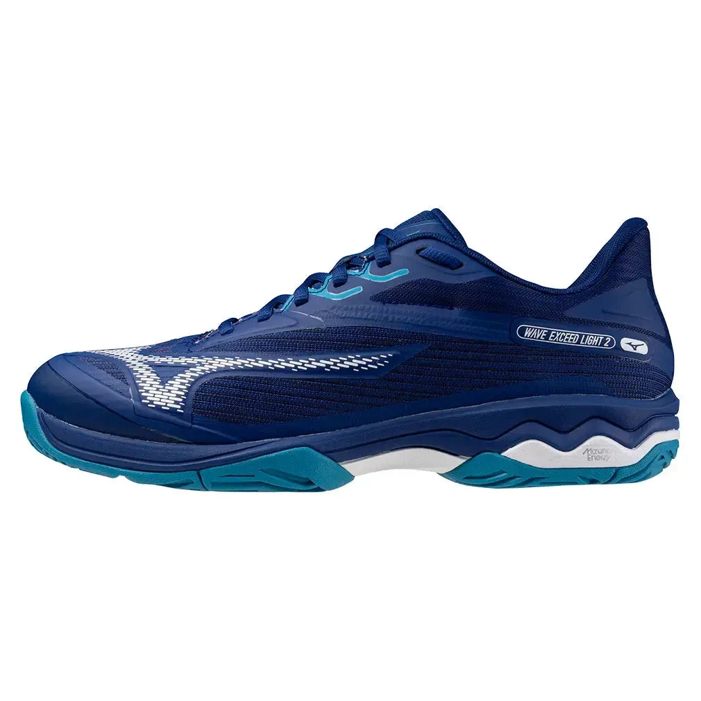 Men's Wave Exceed Light 2 Tennis Shoes Bellwether Blue and White
