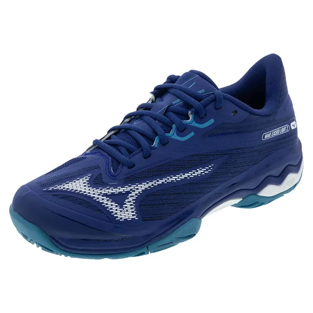 Men's Wave Exceed Light 2 Tennis Shoes Bellwether Blue and White-Footwear-Mizuno-550045-BW00U25copy-Tennis Express