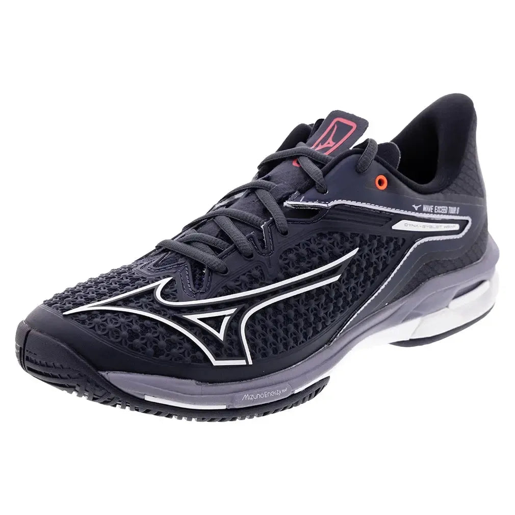 Men's Wave Exceed Tour 6 AC Tennis Shoes Odyssey Grey and White-Footwear-Mizuno-550051-9W00F25copy-Tennis Express