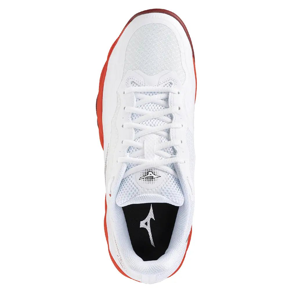 Men's Wave Enforce Court AC Tennis Shoes White and Fiery Red